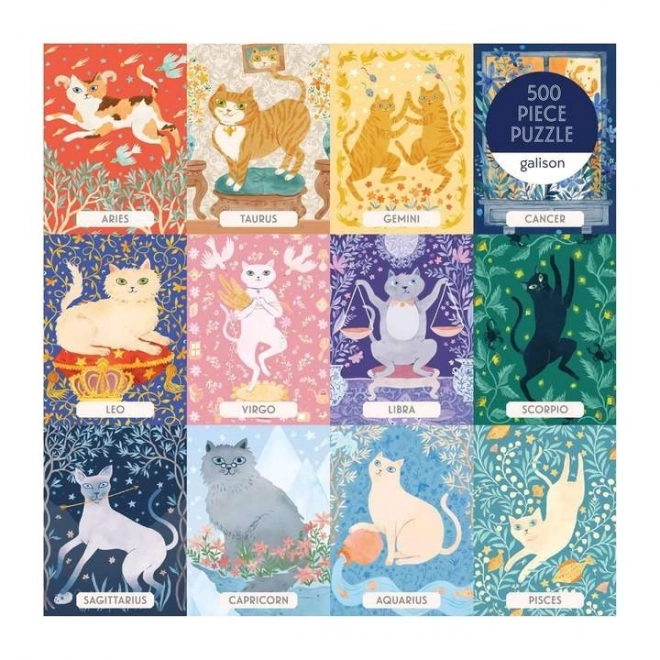 Puzzel Katten Dierenriem 500 stukjes van Galison