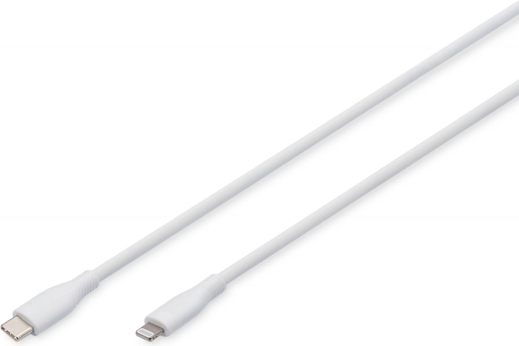 Silicone Cable USB-C - Lightning, USB 2.0 60W, MFI Certified, 1m White