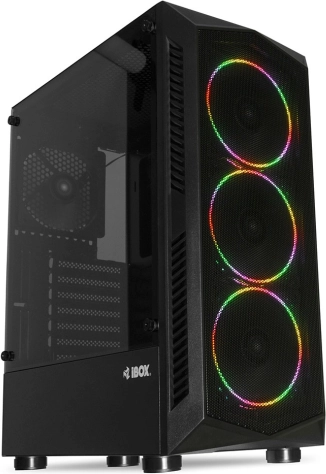 boîtier PC iBOX Lupus 27 avec verre trempé et ventilateurs RGB