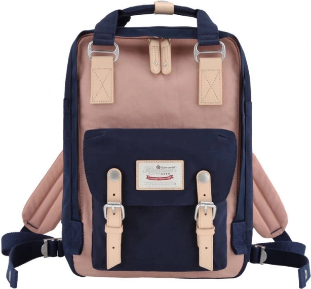 Sac à dos pour ordinateur portable Himawari 14'' bleu marine et rose
