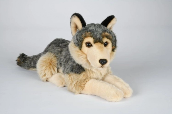 Pluchen liggende wolf 22 cm