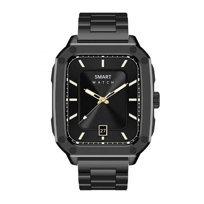 Slim horloge Blitzwolf BW-GTC3 (zwart/zwart staal)