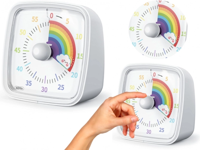 Minuutmeter met alarm en licht wit regenboogbediening