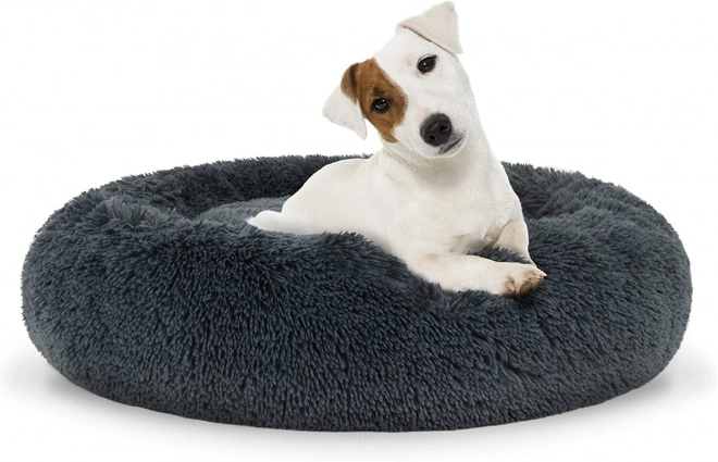 Universeel pluchen dierenbedje 60 cm - donkergrijs
