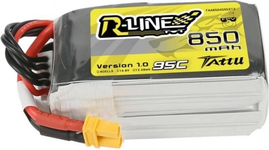 LiPo-accu Tattu R-Line 850 mAh 14,8 V 95C 4S met XT30-connector