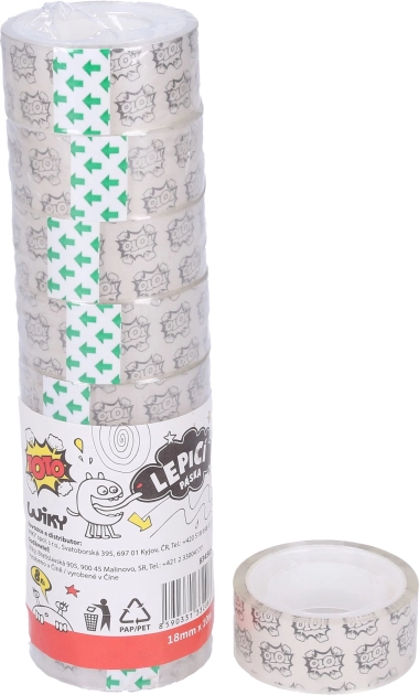 Ruban adhésif transparent 18 mm x 10 m, 8 pcs