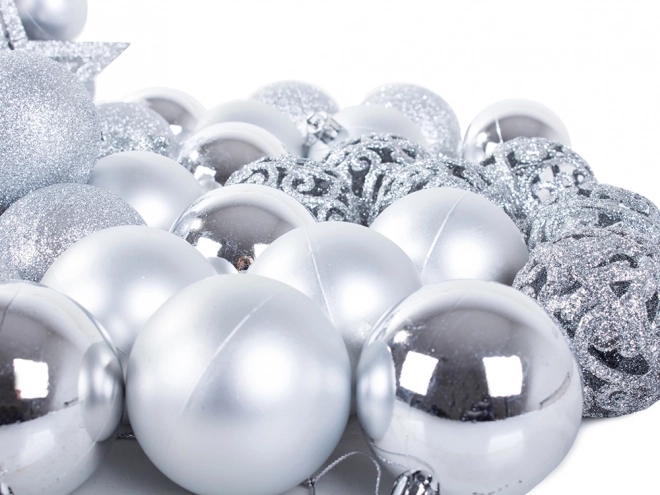 Zilveren kerstversieringen - set van 100 stuks