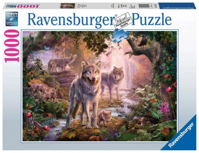Ravensburger puzzel Wolvenfamilie in de zomer 1000 stukjes