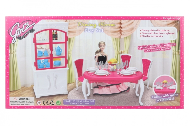 Glorie eetset voor poppen