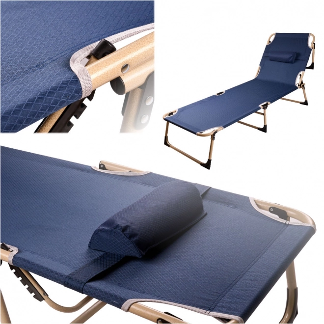 Faltbares campingfeldbett blau 193 cm