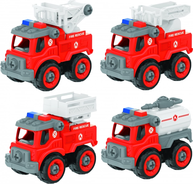 Screwable Fire Trucks 4 pcs