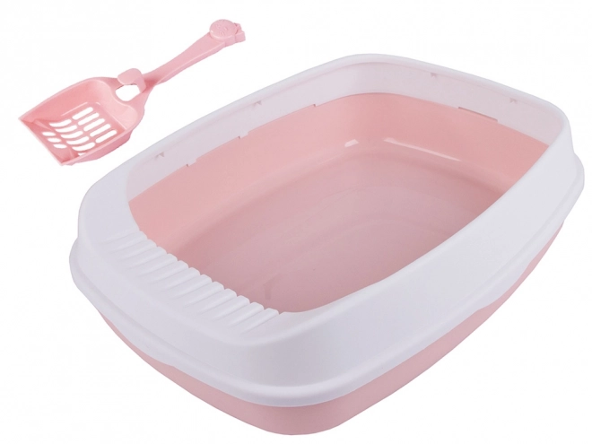 Open kattentoilet met rand en schep groot