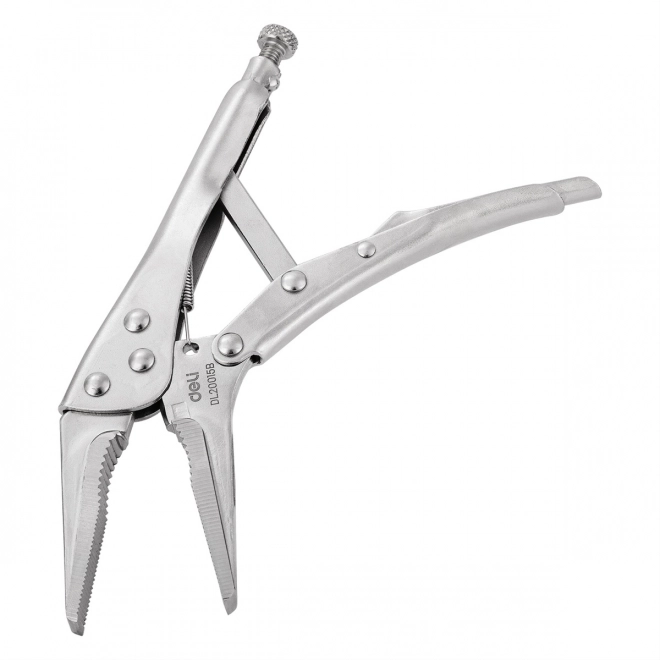Lange Zange mit Verschluss Deli Tools silber