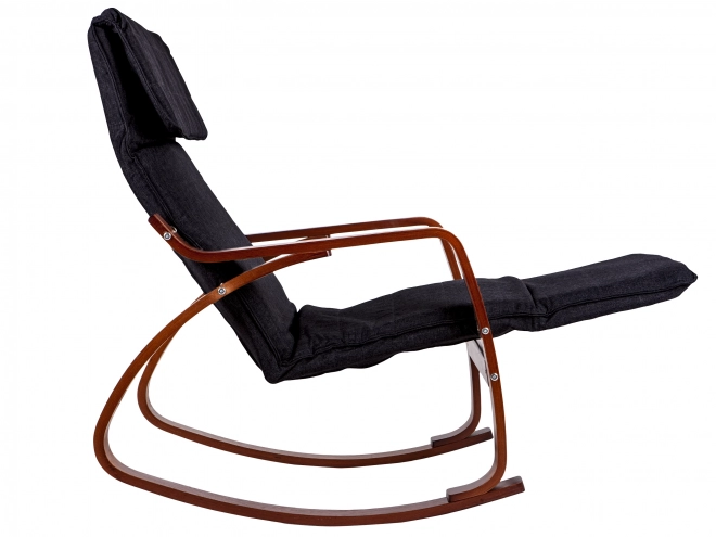 Fauteuil à bascule avec repose-pied réglable et accoudoirs en bois de ModernHome