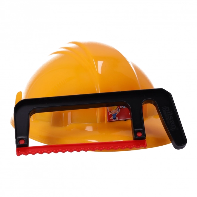 Set voor kleine klusser met helm en gereedschap