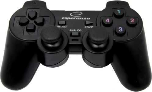 Kabelgebundenes ESPERANZA-Gamepad für den PC – schwarz
