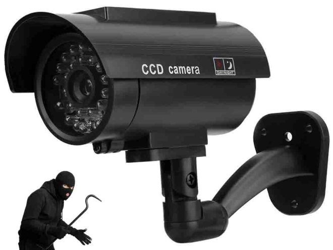 Realistic Outdoor Dummy Camera with Flashing LED