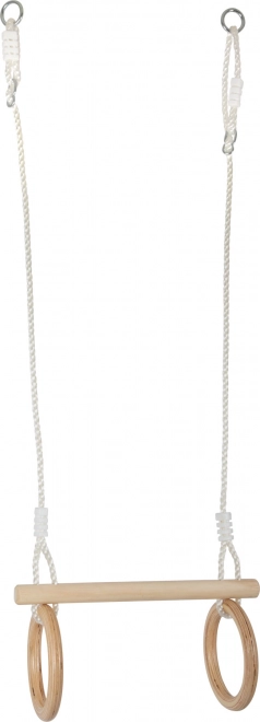 Wooden Gymnastic Rings and Swing Set 2-in-1
