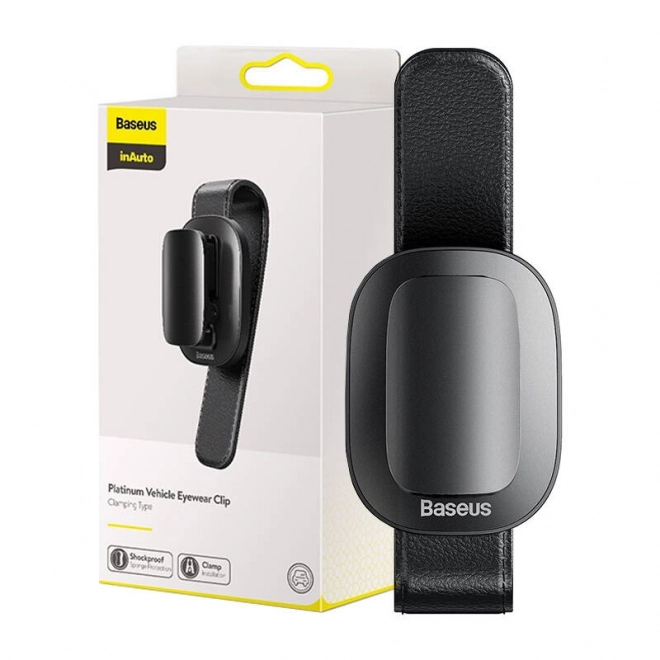 Baseus Platinum Clip voor brillen voor voertuigen (klemtype) zwart