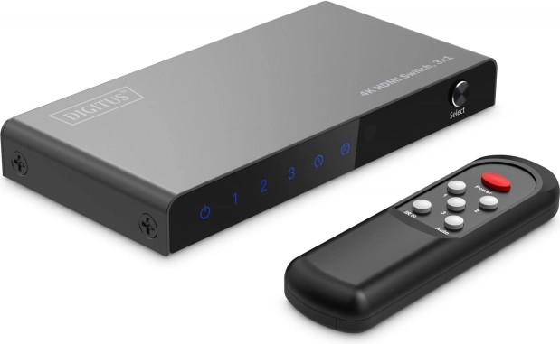 4K HDMI Switch 3x1 with Remote Control, 60 Hz, Black