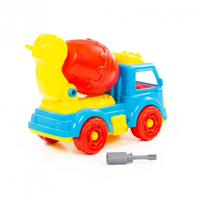 Betonnen mixer met bouwblokken DIY