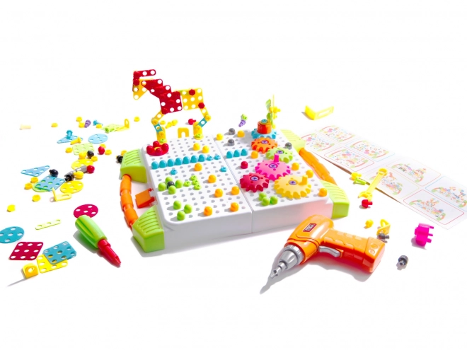Educatieve bouwset met boormachine in koffertje