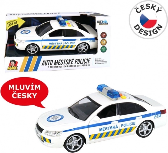 City police car with Czech voice and siren light