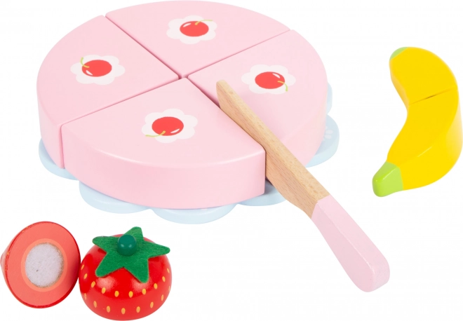 Sliceable cake with hook-and-loop fastener