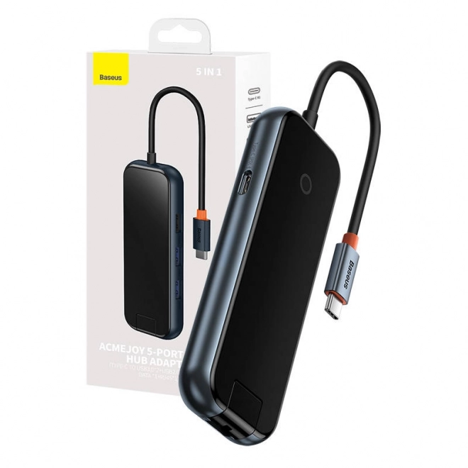 Baseus AcmeJoy 5v1 USB-C Hub met 2x USB 3.0, USB 2.0, USB-C PD en RJ45
