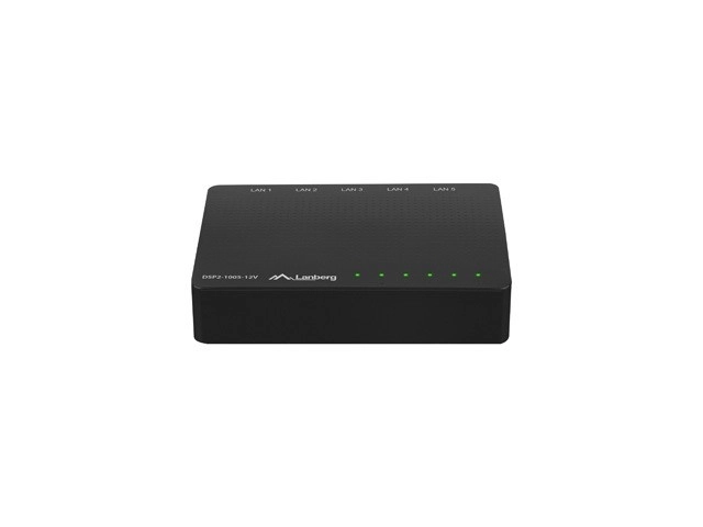 LANBERG DSP2-1005 Switch 5x 1Gb/s Unmanaged Gigabit Ethernet Desktop 12V