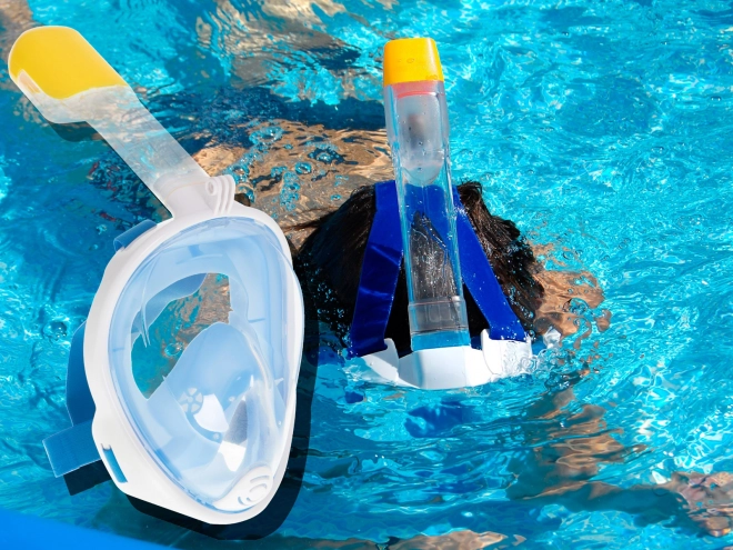 Masque de plongée avec tuba Full Folding, taille S/M, couleur bleue