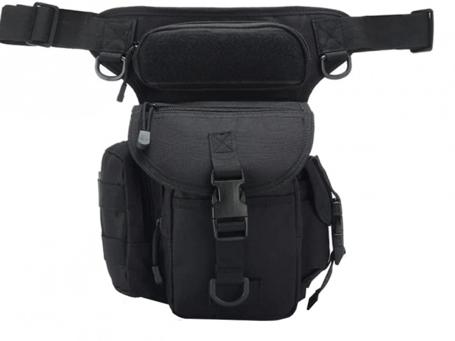 Sacoche de cuisse tactique avec sangle ventrale, déperlante, 6 poches