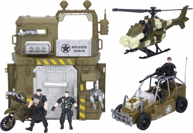 Militärset mit Auto und Hubschrauber