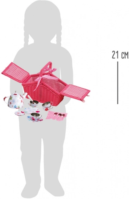 Small Foot Picknick roze mand met servies