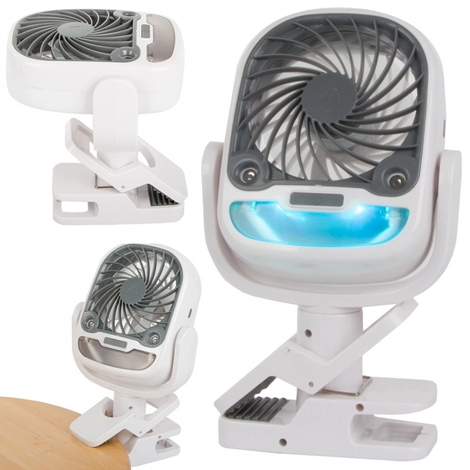 USB tafelventilator met RGB-achtergrondverlichting en luchtbevochtiger 2-in-1