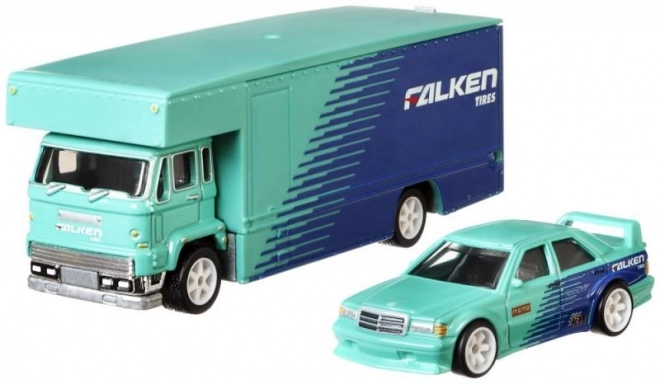 Trekker en raceauto Hot Wheels