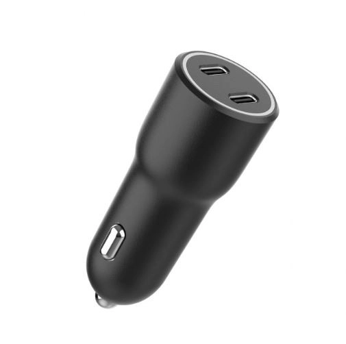 Car Charger with 2x USB-C PD 40W Black