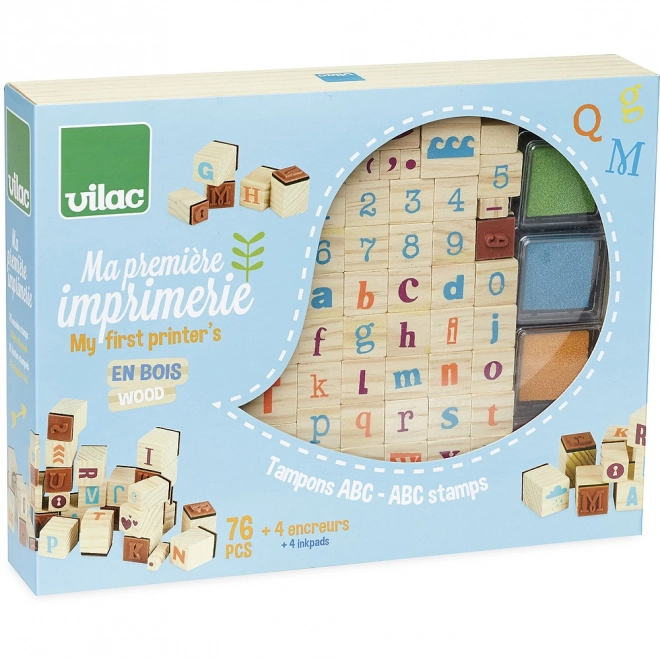 Vilac Houten Stempels Alfabet 76 stuks