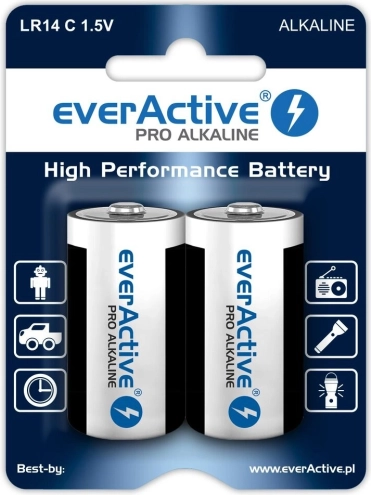Alkaline batterijen C (LR14) everActive, blister 2 stuks