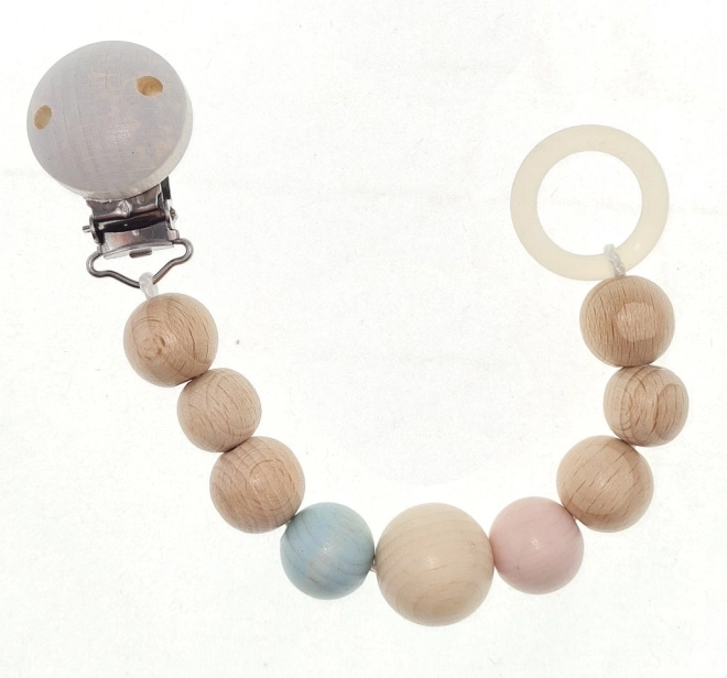 HESS Nature Pacifier Clip pink/blue