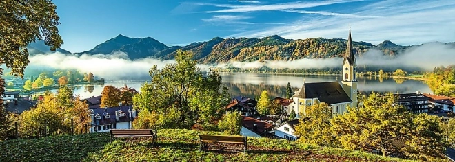 Panoramische puzzel meer Schliersee 1000 stks