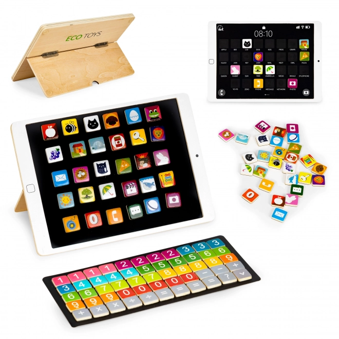 Houten leertablet, magnetisch bord ECOTOYS