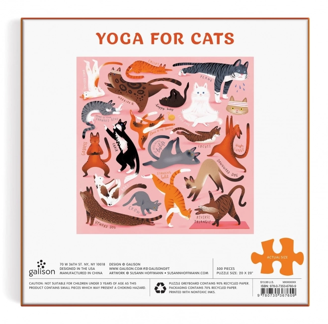 Puzzel Yoga voor Katten 500 Stukken