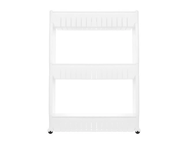 Étagère mobile de cuisine ou de salle de bain sur roulettes blanche