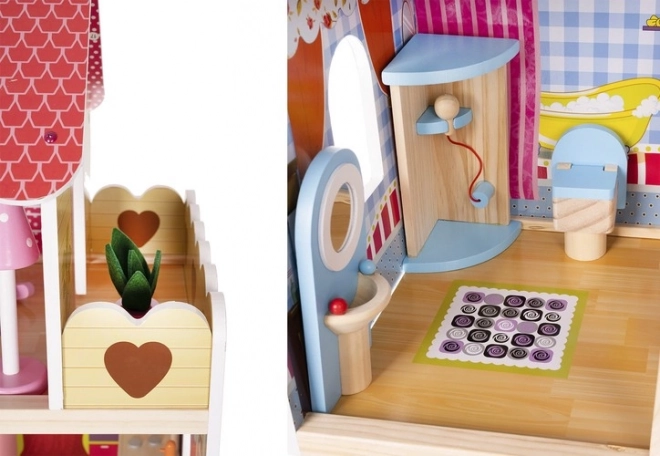 Houten poppenhuis met meubels 90 cm