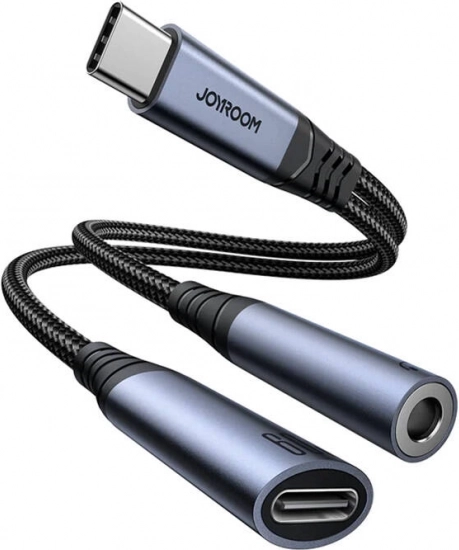 Audio Adapter 2 in 1 Type-C to 3.5 mm and Type-C Black
