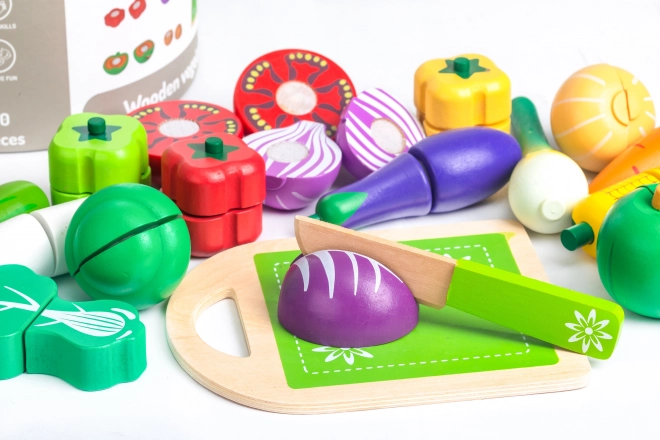 Houten snijgroenten 20 stuks Ecotoys