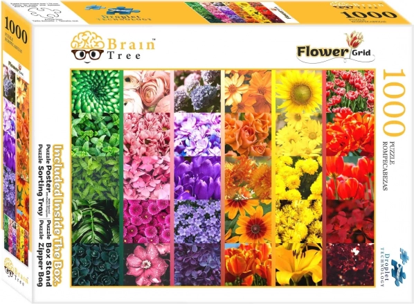 Puzzle BRAIN TREE Bloemenraster 1000 stukjes