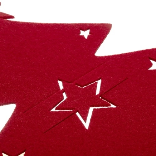 Kerstaccessoires voor bestek - boompjes Ruhhy, 12 stuks