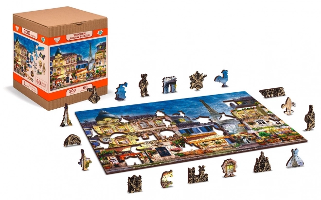 Houten puzzel Ontbijt in Parijs - 2-in-1